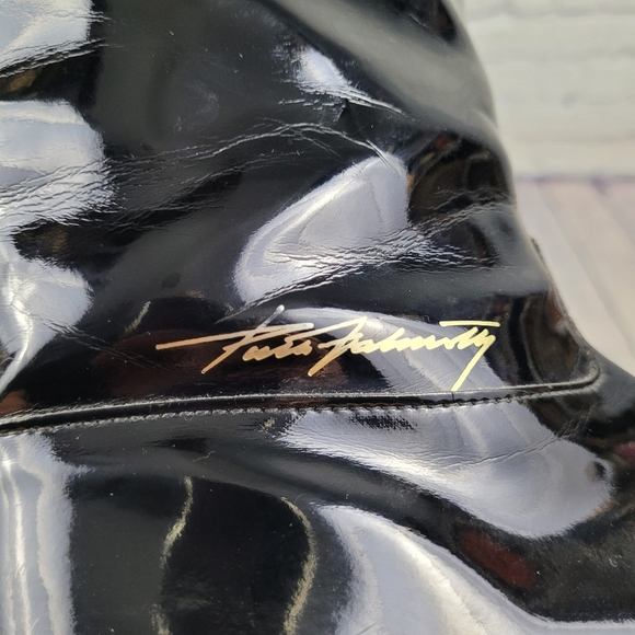 PERTTI PALMROTH | pull-on faux fur lined patent mid calf boots - Picture 3 of 11